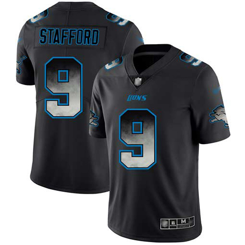 Lions #9 Matthew Stafford Black Men's Stitched Football Vapor Untouchable Limited Smoke Fashion Jersey Lions #9 Matthew Stafford Black Men's Stitched Football Vapor Untouchable Limited Smoke Fashion Jersey