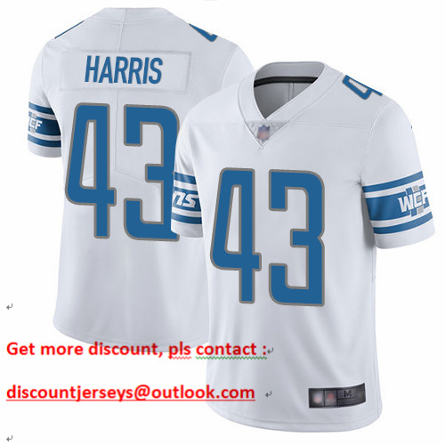 Lions #43 Will Harris White Men's Stitched Football Vapor Untouchable Limited Jersey