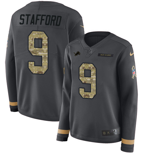 Nike Lions #9 Matthew Stafford Anthracite Salute to Service Nike Lions #9 Matthew Stafford Anthracite Salute to Service