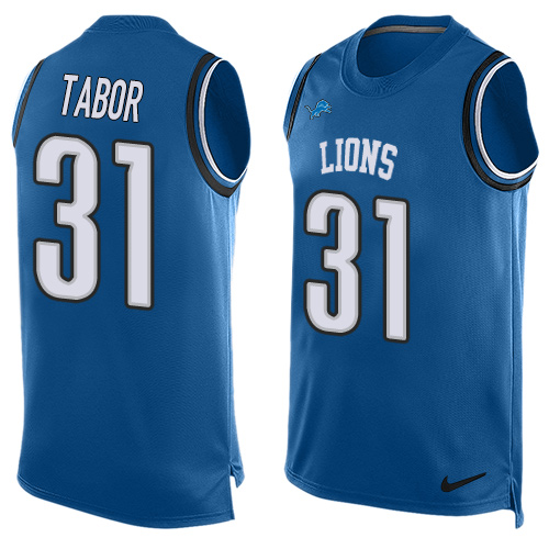 Nike Lions #31 Teez Tabor Blue Team Color Men's Stitched NFL Limited Tank Top Jersey Nike Lions #31 Teez Tabor Blue Team Color Men's Stitched NFL Limited Tank Top Jersey