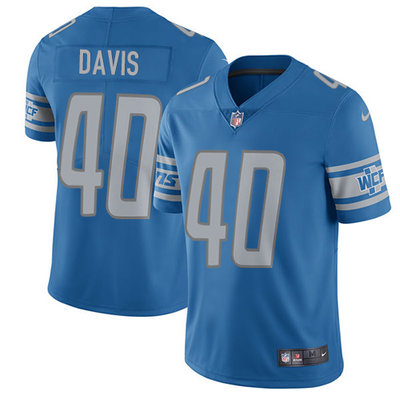Nike Lions #40 Jarrad Davis Blue Team Color Men's Stitched NFL Vapor Untouchable Limited Jersey Nike Lions #40 Jarrad Davis Blue Team Color Men's Stitched NFL Vapor Untouchable Limited Jersey