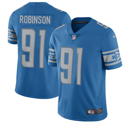 Nike Lions #91 A'Shawn Robinson Blue Team Color Men's Stitched NFL Limited Jersey Nike Lions #91 A'Shawn Robinson Blue Team Color Men's Stitched NFL Limited Jersey