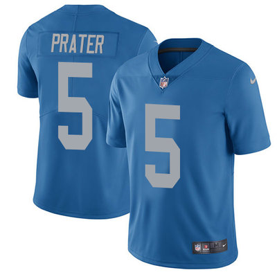 Nike Lions #5 Matt Prater Blue Throwback Men's Stitched NFL Limited Jersey Nike Lions #5 Matt Prater Blue Throwback Men's Stitched NFL Limited Jersey