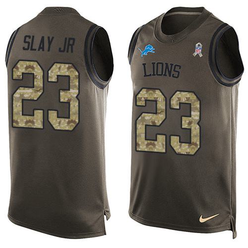 Nike Lions #23 Darius Slay JR Green Men's Stitched NFL Limited Salute To Service Tank Top Jersey Nike Lions #23 Darius Slay JR Green Men's Stitched NFL Limited Salute To Service Tank Top Jersey