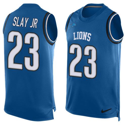 Nike Lions #23 Darius Slay JR Blue Team Color Men's Stitched NFL Limited Tank Top Jersey Nike Lions #23 Darius Slay JR Blue Team Color Men's Stitched NFL Limited Tank Top Jersey