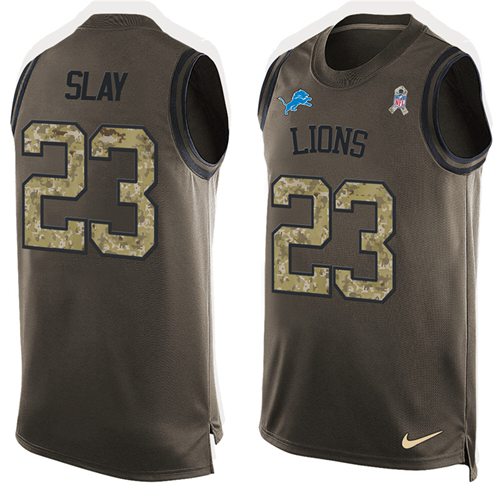 Nike Lions #23 Darius Slay Green Men's Stitched NFL Limited Salute To Service Tank Top Jersey Nike Lions #23 Darius Slay Green Men's Stitched NFL Limited Salute To Service Tank Top Jersey