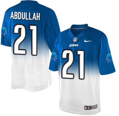 Nike Lions #21 Ameer Abdullah Blue White Men's Stitched NFL Elite Fadeaway Fashion Jersey Nike Lions #21 Ameer Abdullah Blue White Men's Stitched NFL Elite Fadeaway Fashion Jersey