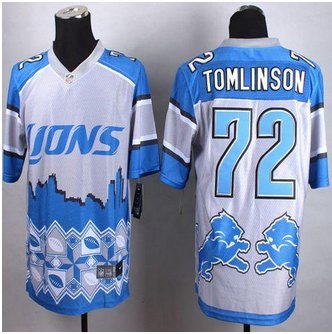New Detroit Lions #72 Laken Tomlinson Blue Men's Stitched NFL Elite Noble Fashion Jersey