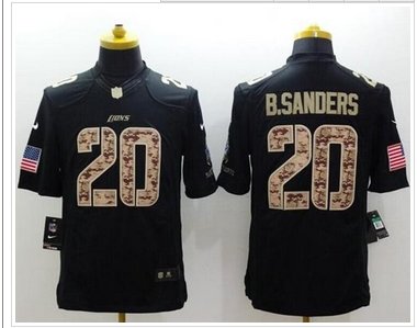 NEW Detroit Lions #20 Barry Sanders Black NFL Limited Salute to Service jersey NEW Detroit Lions #20 Barry Sanders Black NFL Limited Salute to Service jersey