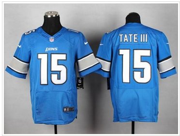 New Detroit Lions #15 Golden Tate III Blue Team Color NFL Elite Jersey New Detroit Lions #15 Golden Tate III Blue Team Color NFL Elite Jersey
