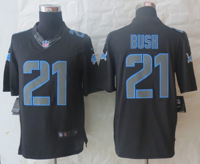 NEW NFL Detroit Lions 21 Reggie Bush Black Jerseys(Impact Limited) NEW NFL Detroit Lions 21 Reggie Bush Black Jerseys(Impact Limited)