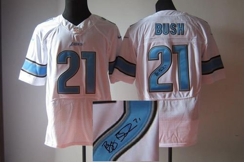 NEW Detroit Lions #21 Reggie Bush White NFL Elite Autographed Jersey NEW Detroit Lions #21 Reggie Bush White NFL Elite Autographed Jersey