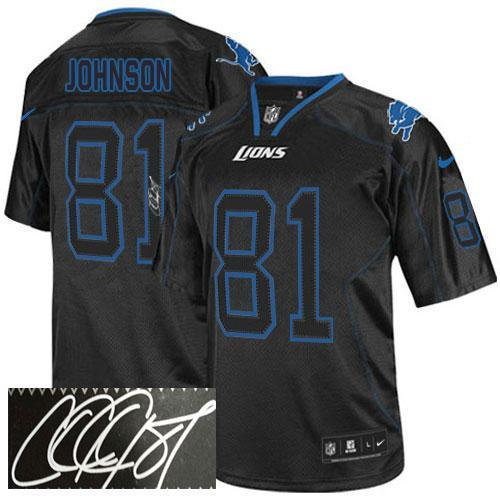 NEW Detroit Lions #81 Calvin Johnson Lights Out Black Jerseys(Signed Elite) NEW Detroit Lions #81 Calvin Johnson Lights Out Black Jerseys(Signed Elite)