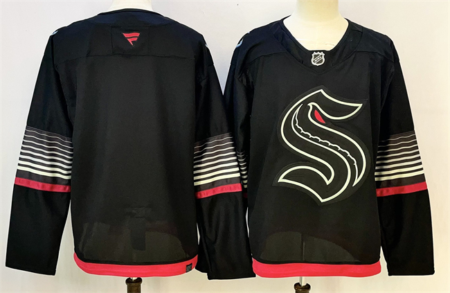 Men's Seattle Kraken Blank Black Alternate Stitched Hockey Jersey Men's Seattle Kraken Blank Black Alternate Stitched Hockey Jersey