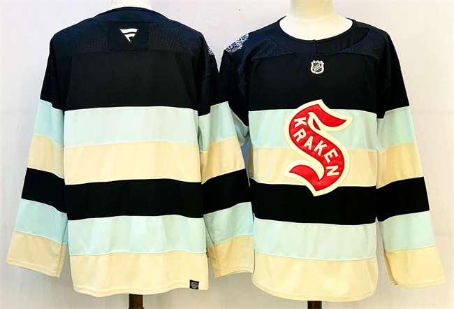 Men's Seattle Kraken Blank Deep Sea Blue Winter Classic With A Patch Stitched Hockey Jersey Men's Seattle Kraken Blank Deep Sea Blue Winter Classic With A Patch Stitched Hockey Jersey