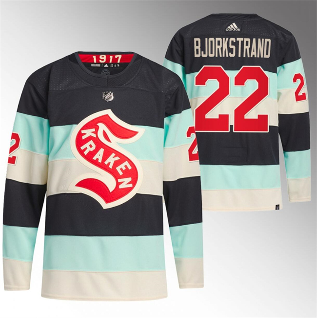 Men's Seattle Kraken #22 Oliver Bjorkstrand 2024 Deep Sea Blue Winter Classic Stitched Jersey Men's Seattle Kraken #22 Oliver Bjorkstrand 2024 Deep Sea Blue Winter Classic Stitched Jersey