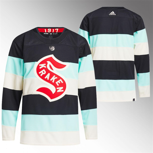 Men's Seattle Kraken Blank 2024 Deep Sea Blue Winter Classic Stitched Jersey Men's Seattle Kraken Blank 2024 Deep Sea Blue Winter Classic Stitched Jersey