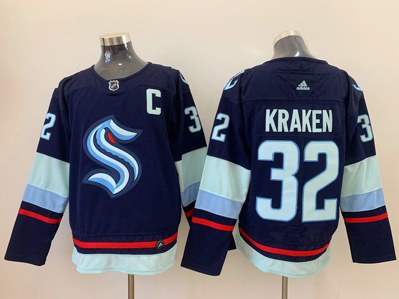 Seattle Kraken 32 Kraken Navy Adidas Jersey Seattle Kraken 32 Kraken Navy Adidas Jersey