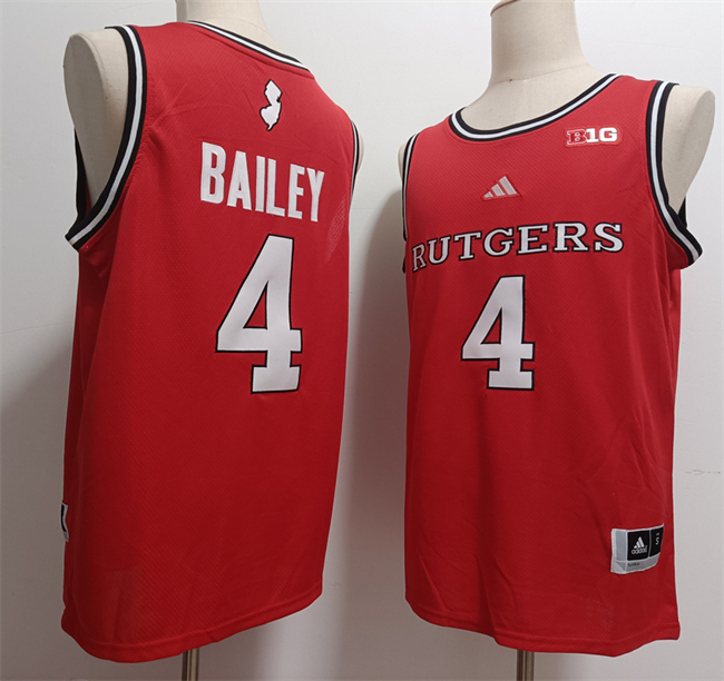 Men's Rutgers Scarlet Knights #4 Ace Bailey Red 2024 Stitched Jersey Men's Rutgers Scarlet Knights #4 Ace Bailey Red 2024 Stitched Jersey