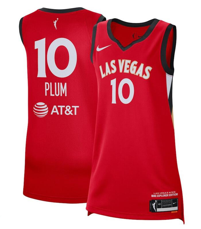 Women's Las Vegas Aces #10 Kelsey Plum Red Stitched Jersey Women's Las Vegas Aces #10 Kelsey Plum Red Stitched Jersey