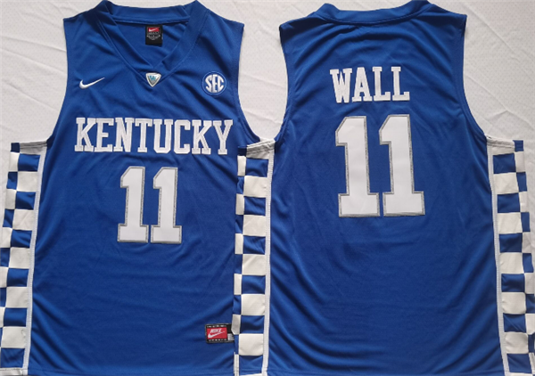 Men's Kentucky Wildcats #11 John Wall Blue Stitched Jersey Men's Kentucky Wildcats #11 John Wall Blue Stitched Jersey