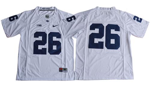 Nittany Lions #26 Saquon Barkley White Limited Stitched NCAA Jersey