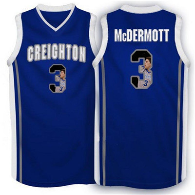 Creighton Bluejays 3 Doug McDermott Navy With Portrait Print College Basketball Jersey