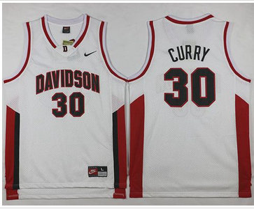 Davidson Wildcats #30 Stephen Curry White Basketball Stitched NCAA Jersey