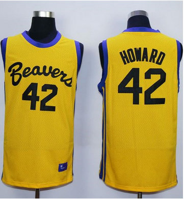 Teen Wolf Beavers #42 Scott Howard Gold Werewolf Stitched Basketball Jersey