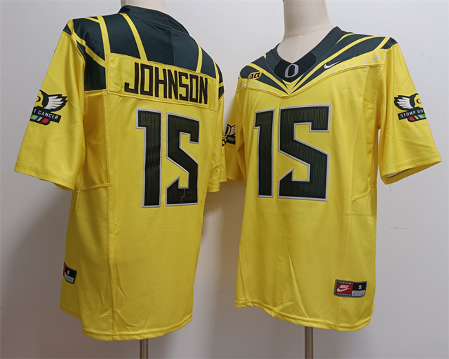 Men's Oregon Ducks #15 Tez Johnson Yellow 2024 F.U.S.E. Stitched Jersey Men's Oregon Ducks #15 Tez Johnson Yellow 2024 F.U.S.E. Stitched Jersey