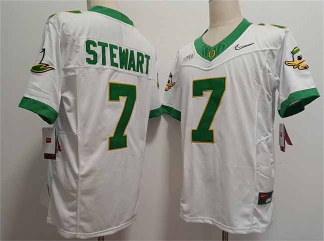 Men's Oregon Ducks #7 Evan Stewart White 2024 F.U.S.E. Stitched Jersey Men's Oregon Ducks #7 Evan Stewart White 2024 F.U.S.E. Stitched Jersey