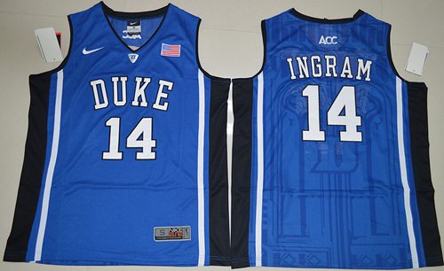 Blue Devils #14 Brandon Ingram Royal Blue Basketball Elite V Neck Customied Stitched NCAA Jersey