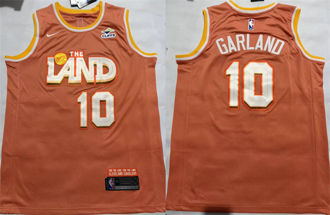 Men's Cleveland Cavaliers #10 Darius Garland Orange 2025 City Edition Stitched Jersey Men's Cleveland Cavaliers #10 Darius Garland Orange 2025 City Edition Stitched Jersey