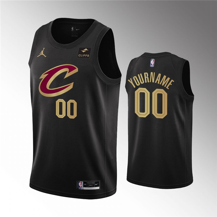 Men's Cleveland Cavaliers Active Player Custom Black Statement Edition Stitched Basketball Jersey Men's Cleveland Cavaliers Active Player Custom Black Statement Edition Stitched Basketball Jersey