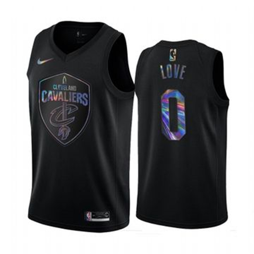 Nike Cavaliers #0 Kevin Love Men's Iridescent Holographic Collection NBA Jersey - Black Nike Cavaliers #0 Kevin Love Men's Iridescent Holographic Collection NBA Jersey - Black