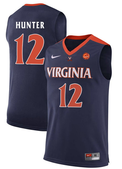 Cavaliers #12 De'Andre Hunter Navy Blue Basketball Stitched College Jersey Cavaliers #12 De'Andre Hunter Navy Blue Basketball Stitched College Jersey