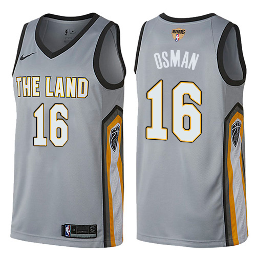Nike Cavaliers #16 Cedi Osman Gray The Finals Patch NBA Swingman City Edition Jersey Nike Cavaliers #16 Cedi Osman Gray The Finals Patch NBA Swingman City Edition Jersey
