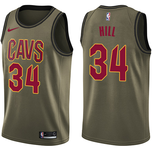 Nike Cavaliers #34 Tyrone Hill Green Salute to Service NBA Swingman Jersey Nike Cavaliers #34 Tyrone Hill Green Salute to Service NBA Swingman Jersey