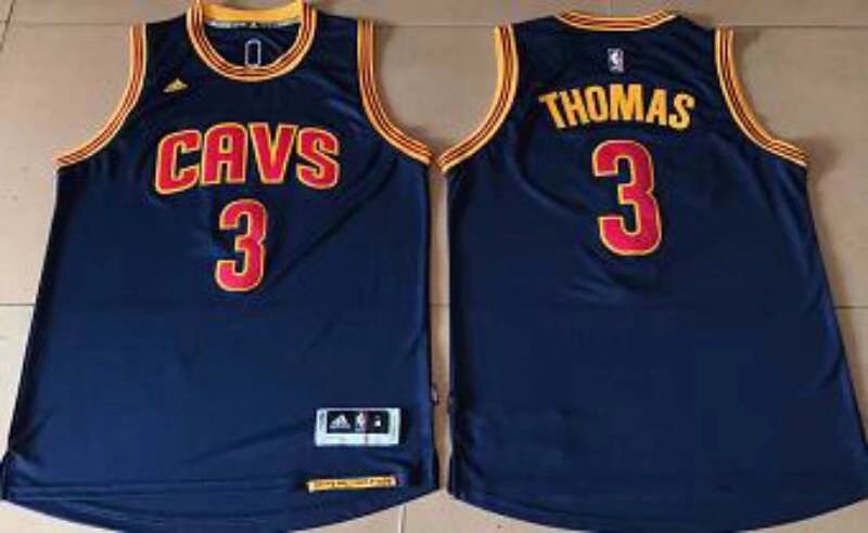 Cavaliers #3 Thomas Blue Stitched NBA Jersey