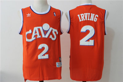Men's Cavaliers #2 Kyrie Irving Orange Hardwood Classics Swingman Jersey