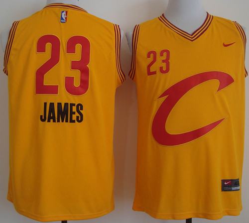 Cavaliers #23 LeBron James Gold Nike C Stitched NBA Jersey
