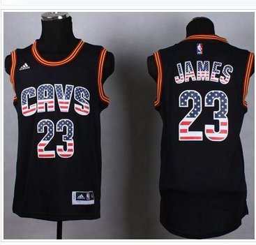 Cleveland Cavaliers #23 LeBron James Black USA Flag Fashion Stitched NBA Jersey Cleveland Cavaliers #23 LeBron James Black USA Flag Fashion Stitched NBA Jersey