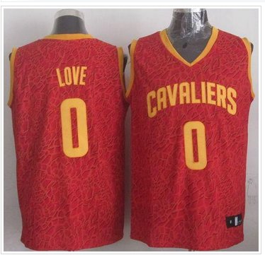 Cleveland Cavaliers #0 Kevin Love Red Crazy Light Stitched NBA Jersey