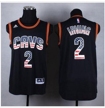 Cleveland Cavaliers #2 Kyrie Irving Black USA Flag Fashion Stitched NBA Jersey Cleveland Cavaliers #2 Kyrie Irving Black USA Flag Fashion Stitched NBA Jersey