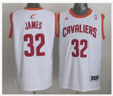 Revolution 30 Cleveland Cavaliers #32 LeBron James White Home Stitched NBA Jersey