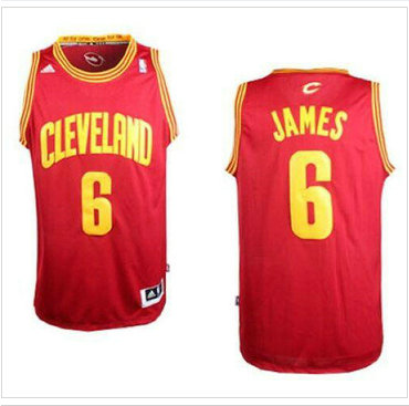 Revolution 30 Cavaliers #6 LeBron James Red Road Stitched NBA Jersey