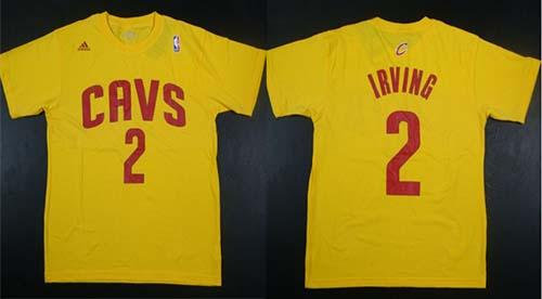 Cleveland Cavaliers #2 Kyrie Irving Yellow NBA T-Shirts