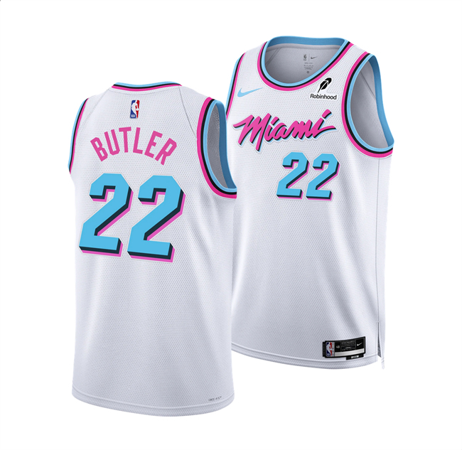 Men's Miami Heat #22 Jimmy Butler White 2024 25 City Edition Stitched Basketball Jersey Men's Miami Heat #22 Jimmy Butler White 2024 25 City Edition Stitched Basketball Jersey