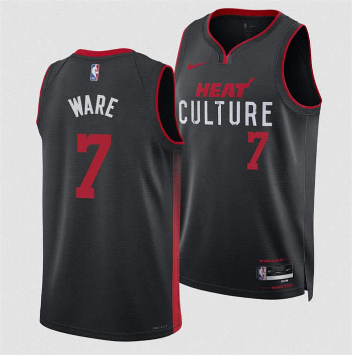 Men's Miami Heat #7 Kel'el Were Black 2024 Draft City Edition Stitched Basketball Jersey Men's Miami Heat #7 Kel'el Were Black 2024 Draft City Edition Stitched Basketball Jersey