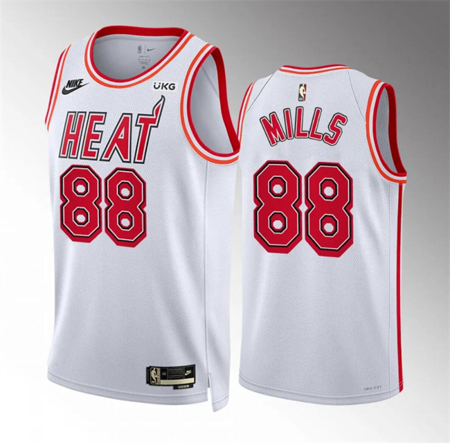Men's Miami Heat #88 Patrick Mills White Classic Edition Stitched Basketball Jersey Men's Miami Heat #88 Patrick Mills White Classic Edition Stitched Basketball Jersey